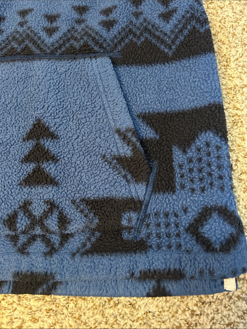 American Eagle Outfitters Blue and Black Fleece Hoodie Pullover - Picture 2 of 4